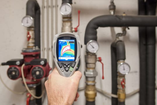 Leak detection service using thermal camera by Miami Plumbing Pros in Miami, Florida